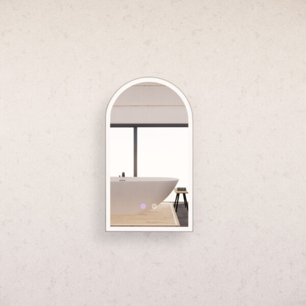 Brushed Nickel Framed AR2 LED Mirror Arch - MLED-AR2-9045BN 900x450mm